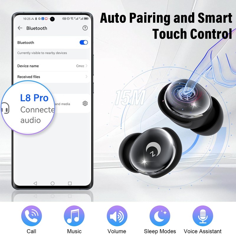 2026 Sleep Earbuds Bluetooth 5.4 in Ear Smart Touch Screen Ear Buds, 48H Play... gallery