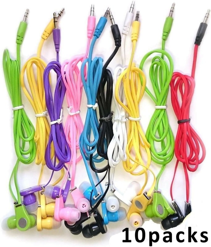 SeattleTech Wholesale Pack of 10 New 3.5mm Colors Simple in-Ear Earphones 