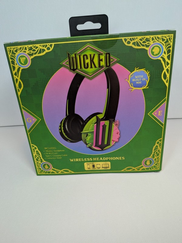 NEW Wicked Elphaba Wireless Bluetooth Headphones Built-In Mic Gaming Music gallery