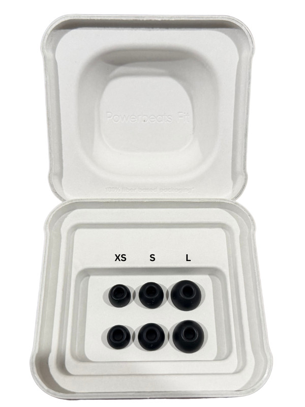 Original Silicone Ear Tips Set FOR Powerbeats Fit True Wireless (XS, S, L) – BLK