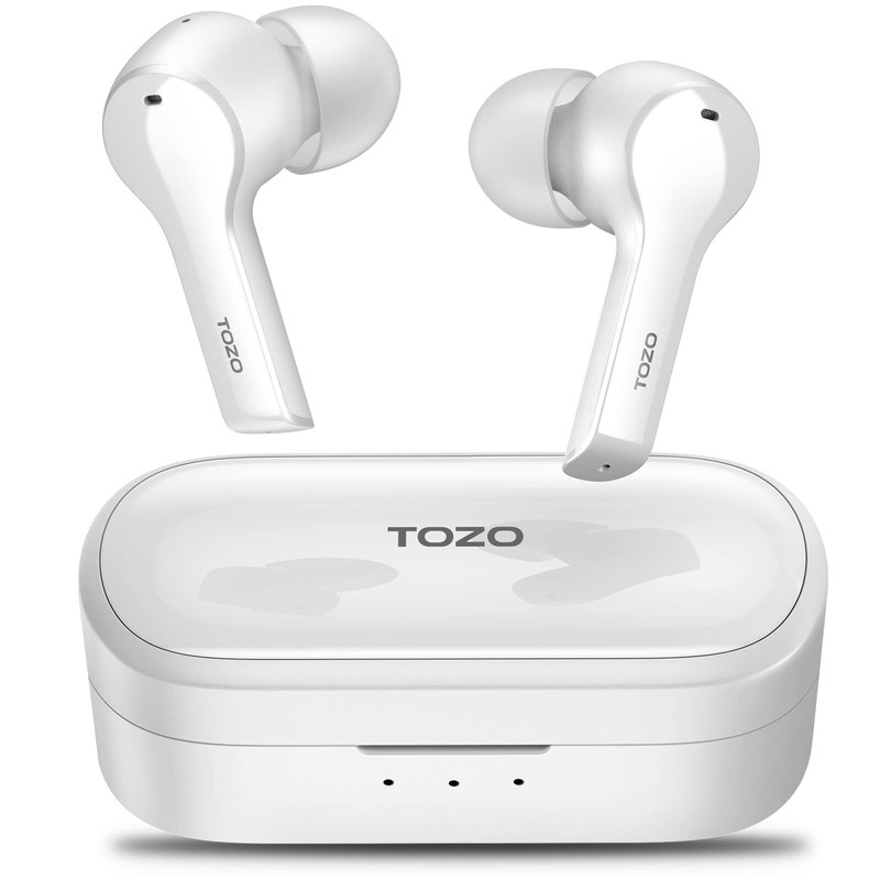 TOZO T9 Bluetooth 5.3 Wireless Earbuds ENC Noise Cancellation, White (Renew)