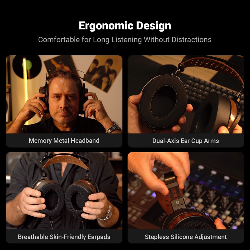 Fosi Audio i5 Open-Back Planar Magnetic Headphones W/97mm Diaphragm Noise Cancel gallery