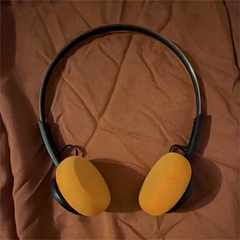 Sony MDR-006 Black and Orange Headband Ear-Pad On-Ear Headphones