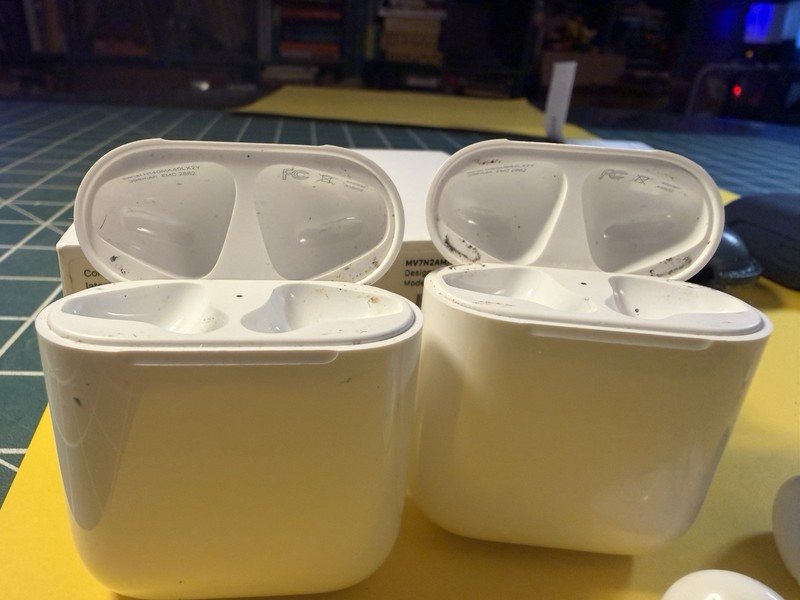 LOT OF 2 PAIRS Apple AirPods 2nd Gen w/Charging Case A1602 A2032 A2031 +CASES gallery