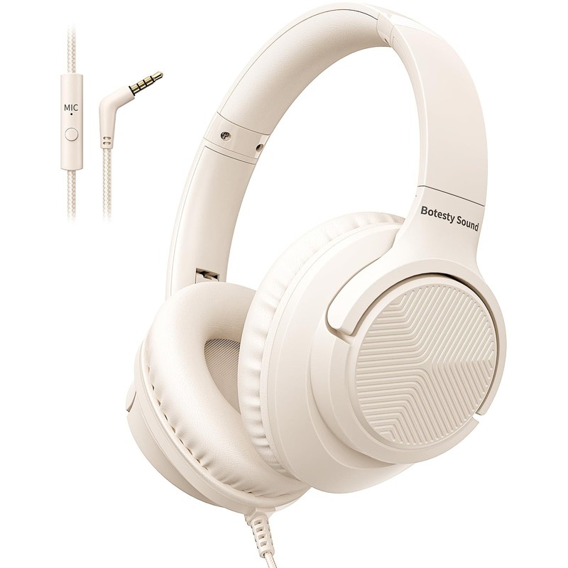 Headphones Wired with Microphone, Over Ear Foldable 3.5mm Plug in Headphones …