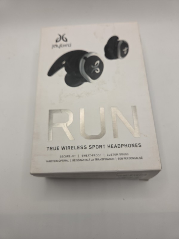 Jaybird RUN True Wirless Sport Headphones In A Jet Black Color New Open Box
