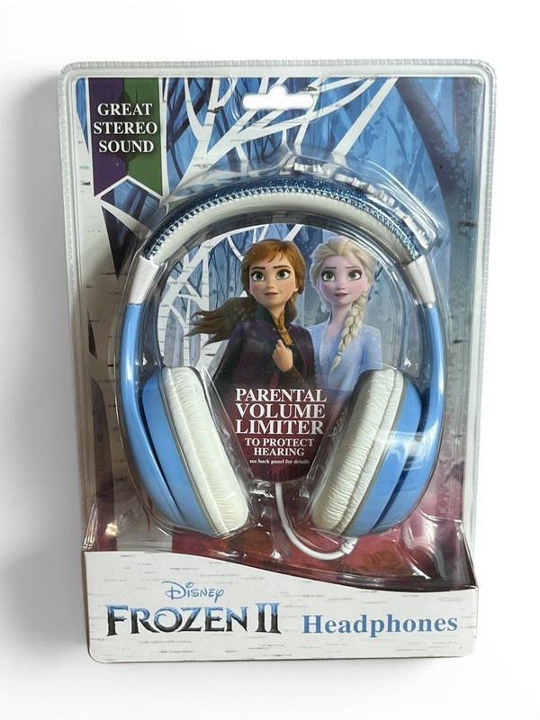 Disney Frozen II Headphones Over-Ear Blue White Parental Volume Limiter Wired