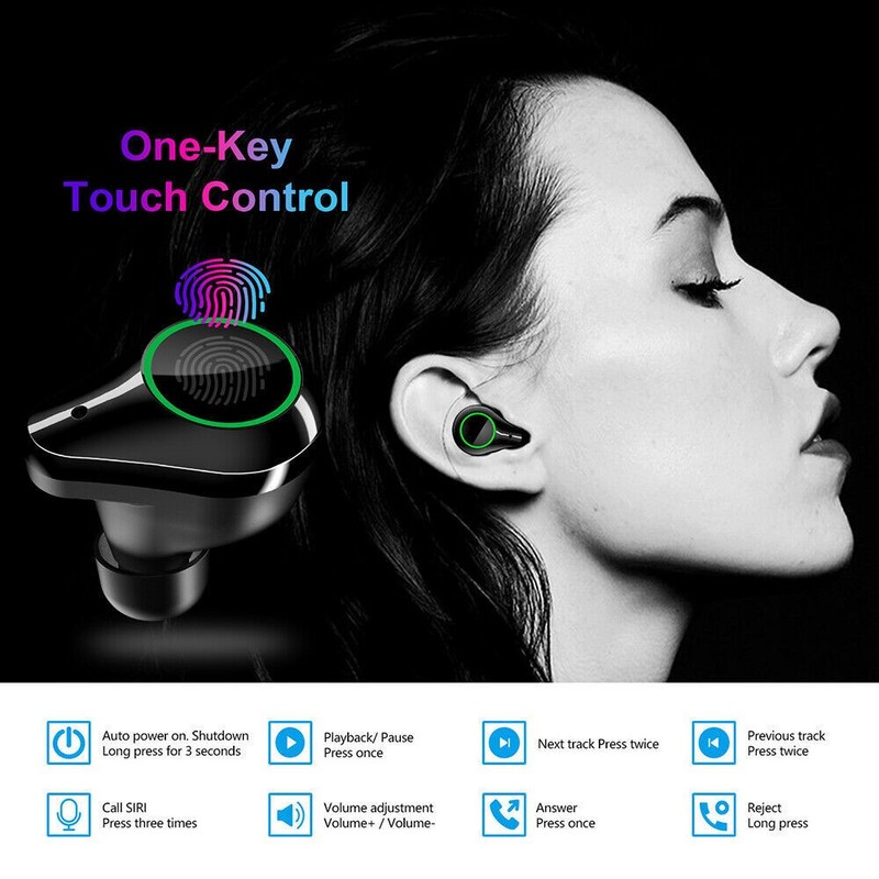Bluetooth Earphone Wireless Headphones Headset for iPhone Cell Phone Android gallery
