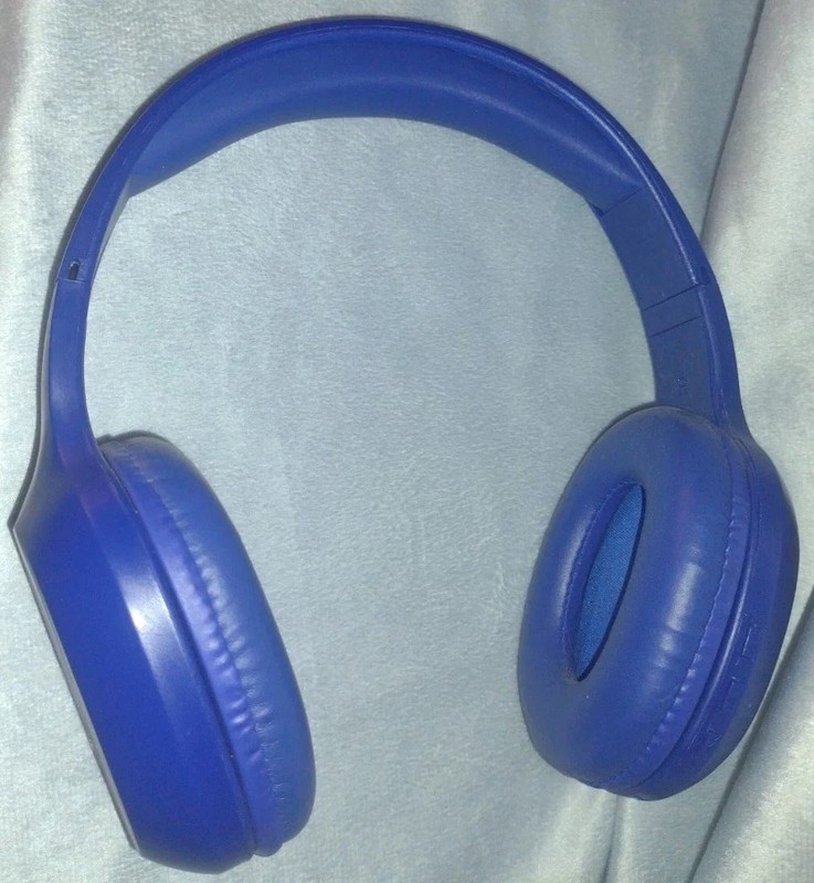 Prime 2Boom Wireless Bluetooth Headphones Hands Free On Ear Set Microphone Blue
