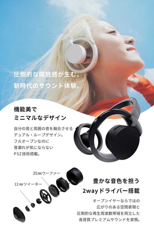 nwm ONE Open-Ear Over-the-Head Bluetooth Speaker ‎MBH001 Dark Gray NTT sonority gallery