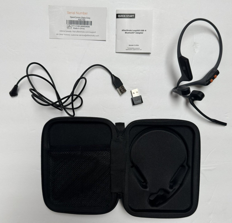 AfterShokz OpenComm ASC100 Stereo Bone Conduction Wireless Headset – Black
