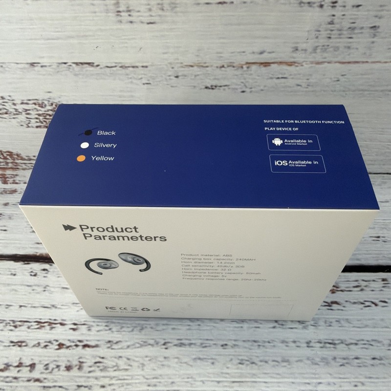 Bluetooth wireless hooked Headphones - Ear Buds Hi-Res v5.4 IOS Android BLACK gallery