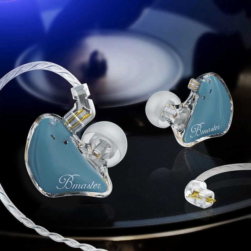 BASN Bmaster Triple Driver IEM In-Ear Monitor Headphones Blue 2Pin 6.3mm Case gallery