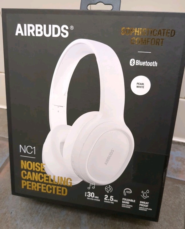 Airbuds NC1 Wireless Headphones Bluetooth Noise Cancelling Over-Ear Headset NEW!