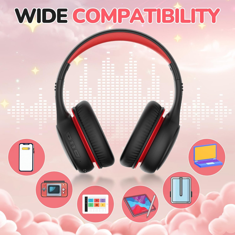 Kids Bluetooth Headphones, 60 Hours Playtime, Bluetooth 5.4 Kids Headphones Wire gallery