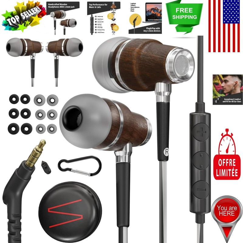 Stylish Wired Earbuds for Music & Calls – 90% Noise Cancelling, Waterproof Case
