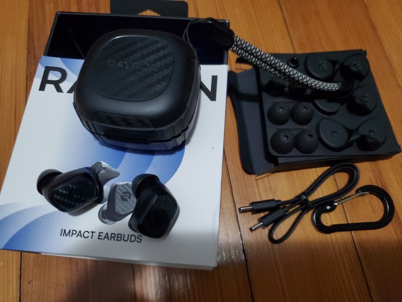 Raycon IMPACT USED Earbuds Military-Grade BLACK Impact Resistant *READ*