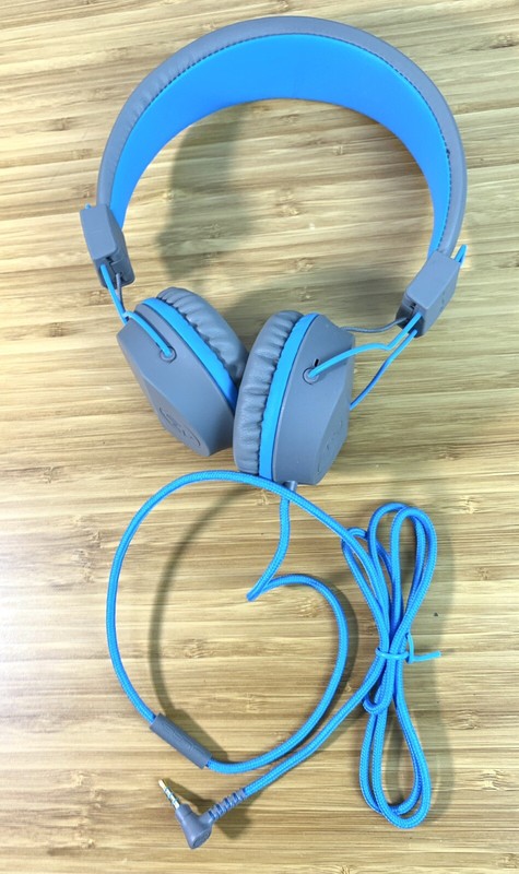 JLAB JBUDDIES Studio On-Ear Folding Kids Headphones, Gray/Purple