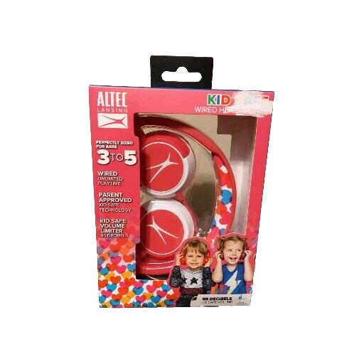 Altec Wired Kid Safe Headphones Built-In Volume Limiter Pink Headset Ages 3-5