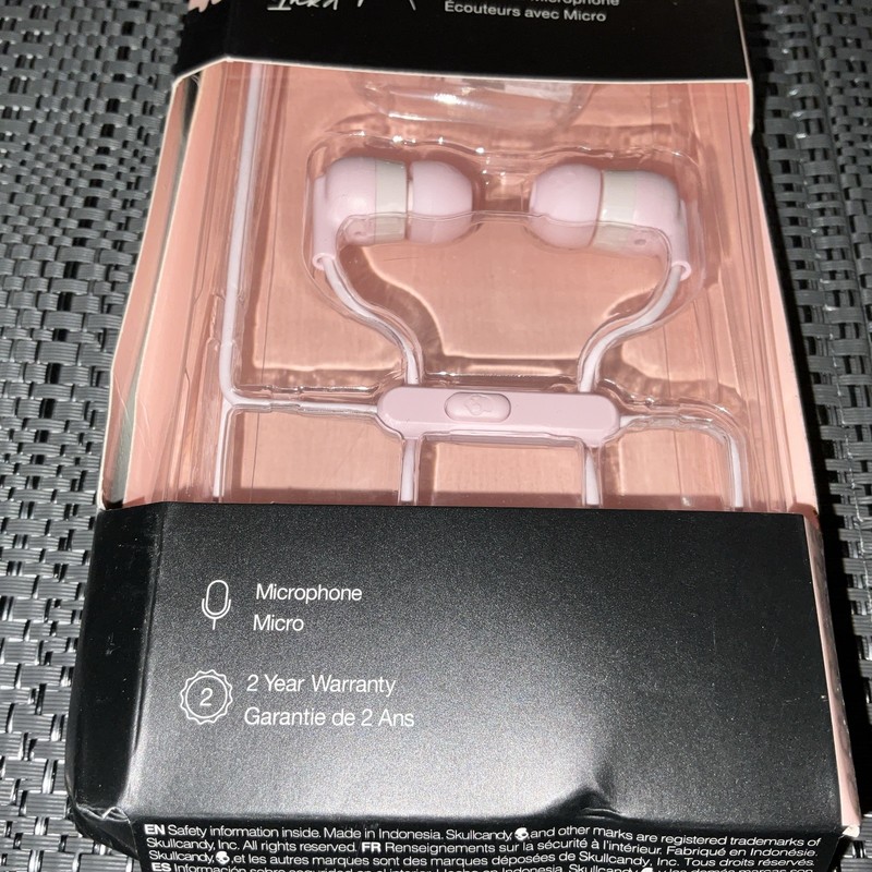 Skullcandy The Original Essential Inked Earbuds with Micorophone- Pink gallery