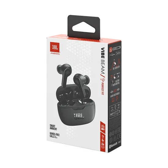 JBL Vibe Beam True Wireless Bluetooth Earbuds – Black