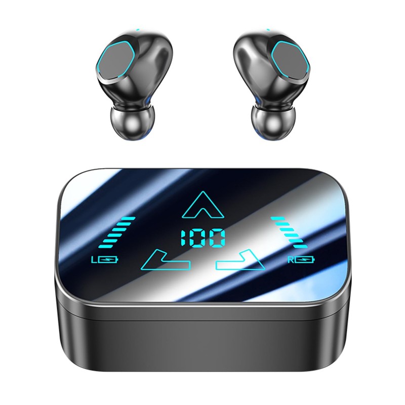 Sports Wireless Headphones Bluetooth Earbuds Power Charging One Size, Black