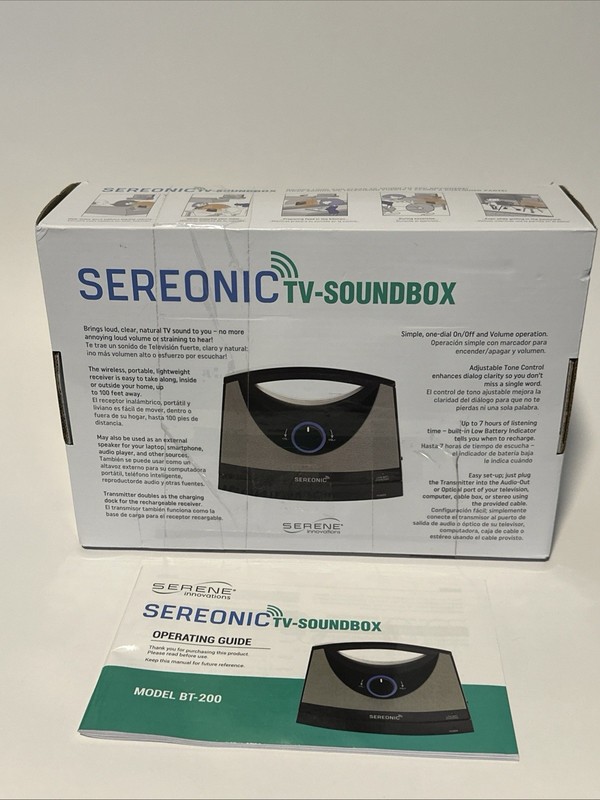 Serene Innovations Bluetooth TV Speaker Wireless Portable Sound BT-100 Sereonic gallery