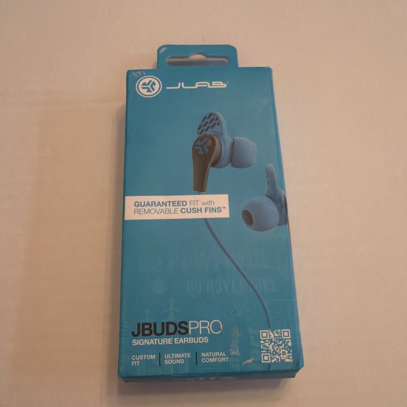 JLab JBuds Wired In Ear Headphones – Blue/Gray