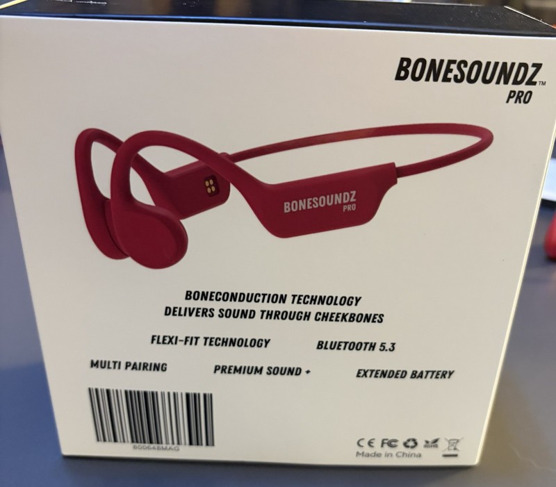 Bonesoundz Pro Bone Conduction Headphones Pink Waterproof Bluetooth Open Box gallery