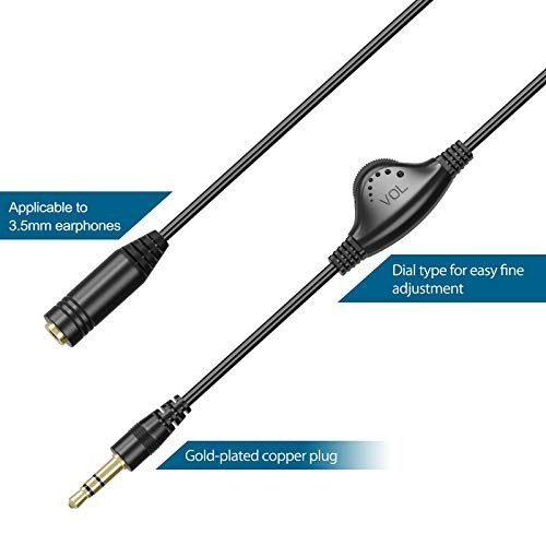 Inline Volume Sound Control Adapter Cable Aux Extension For 3.5MM Headphone. gallery