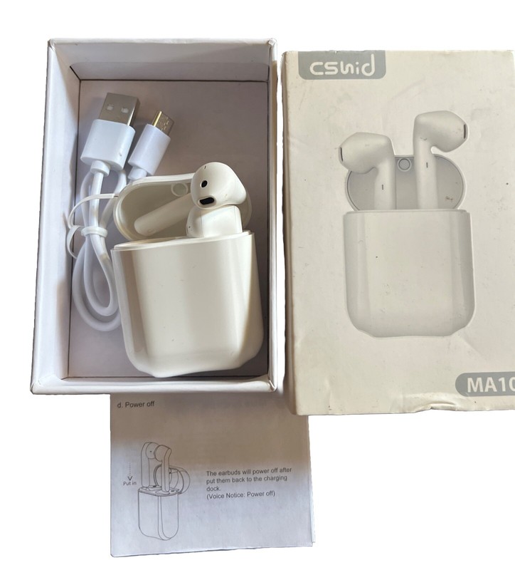 CSHiD MA10 Wireless Earbuds. WHITE New/open Box
