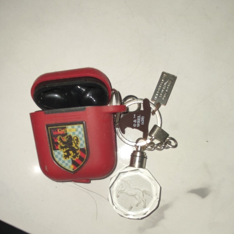 Wireless Bluetooth Earbuds case Red with Protective Case and Keychain