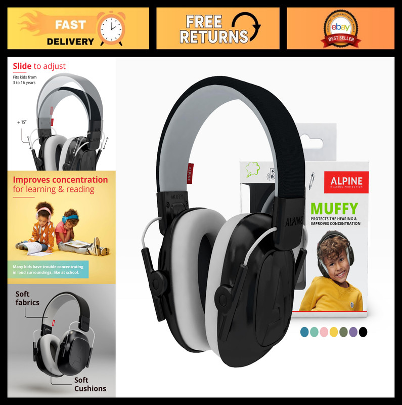 Kids Noise Cancelling Headphones – Adjustable Hearing Protection 25dB – Ages 3-1