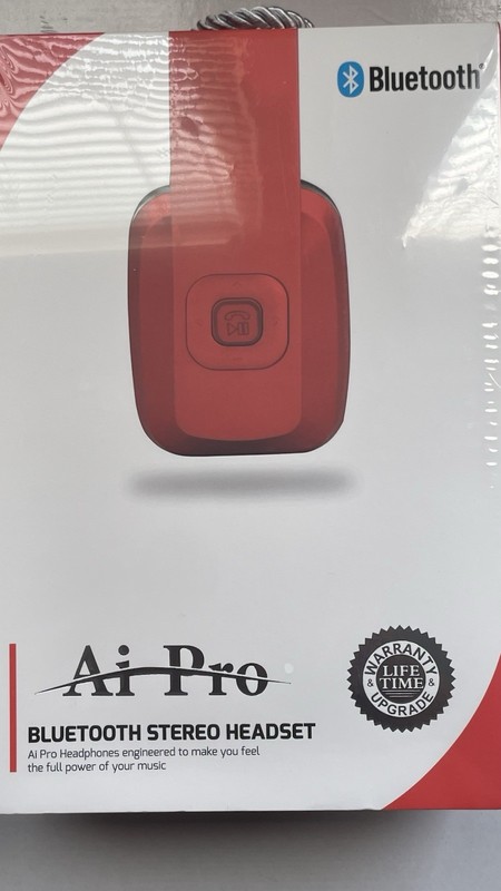 Ai Pro-100 Plus Bluetooth Headphones RED – Brand New in Box (Message before buy)