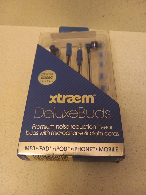 SENTRY XTRAEM DELUXEBUDS Noise Reduction In-Ear Buds BLUE In-Line Mic EX560 NEW