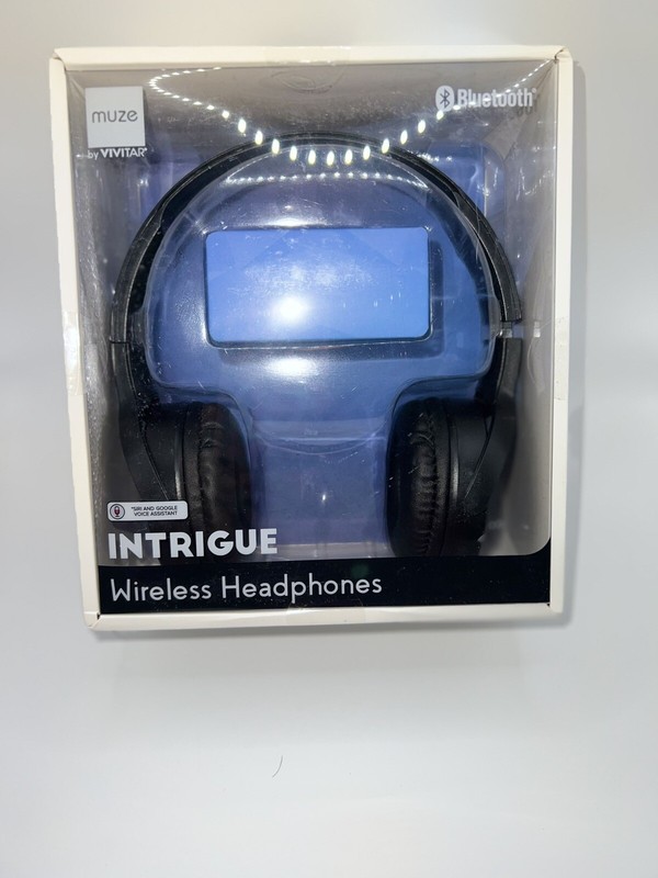 Muze By Vivitar INTRIGUE Bluetooth Headphones – Black **Brand New**