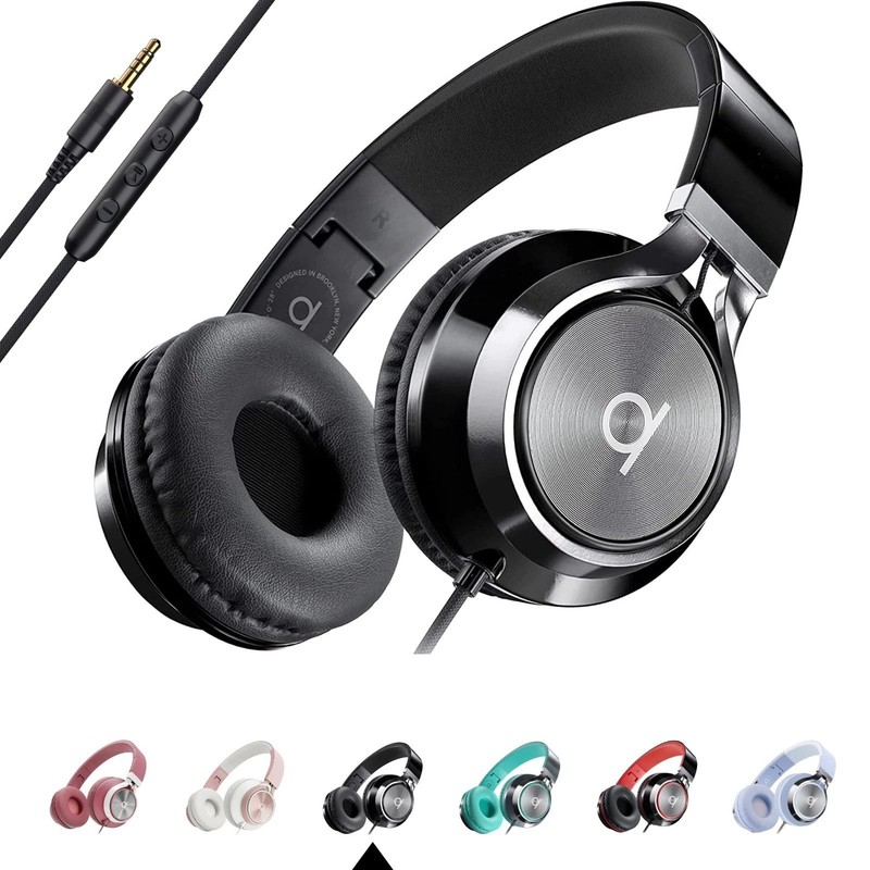 Wired Noise Isolating On-Ear Headphones with Mic for Computer & Laptop - Foldabl gallery