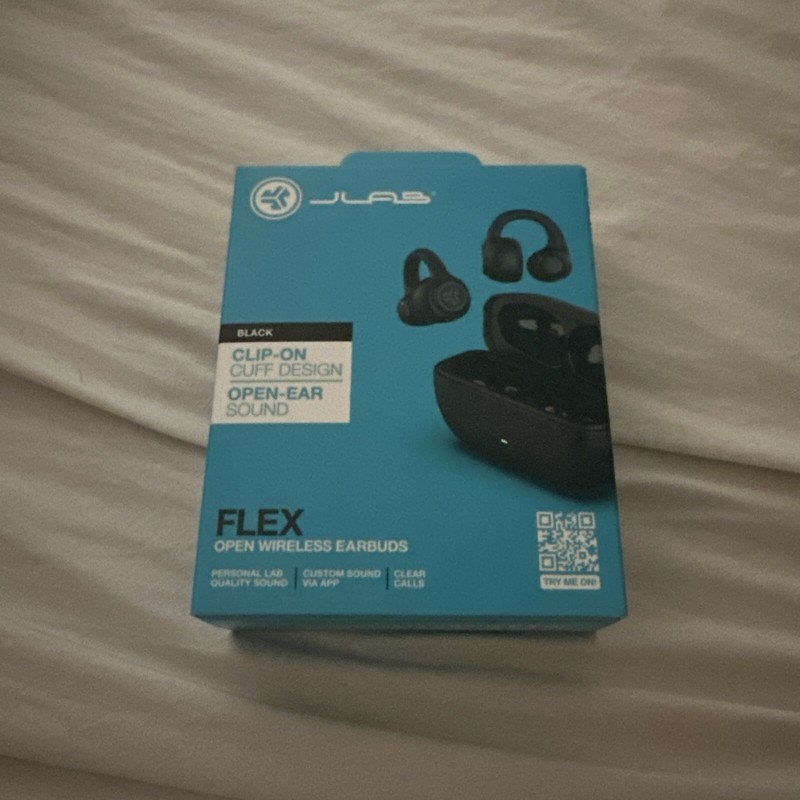 JLab Flex Open Bluetooth Earbuds, Wireless, Clip-On Cuff Design, Fitness & Gym