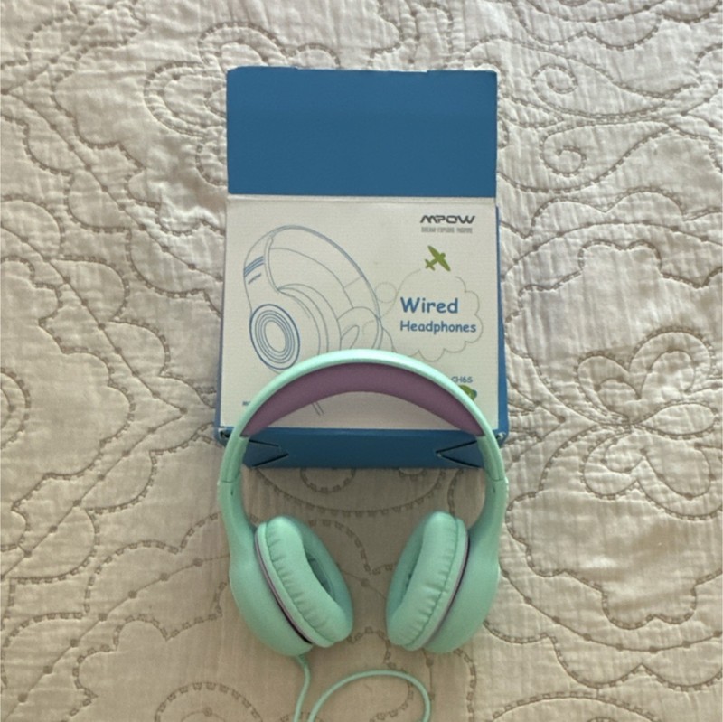 Mpow CH6S Headband Headphones Mint Green 3.5mm Foldable Volume Limitation