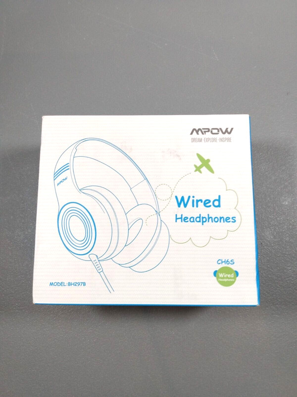 Mpow CH6S Over Ear Wired Headphones Blue New Open Box