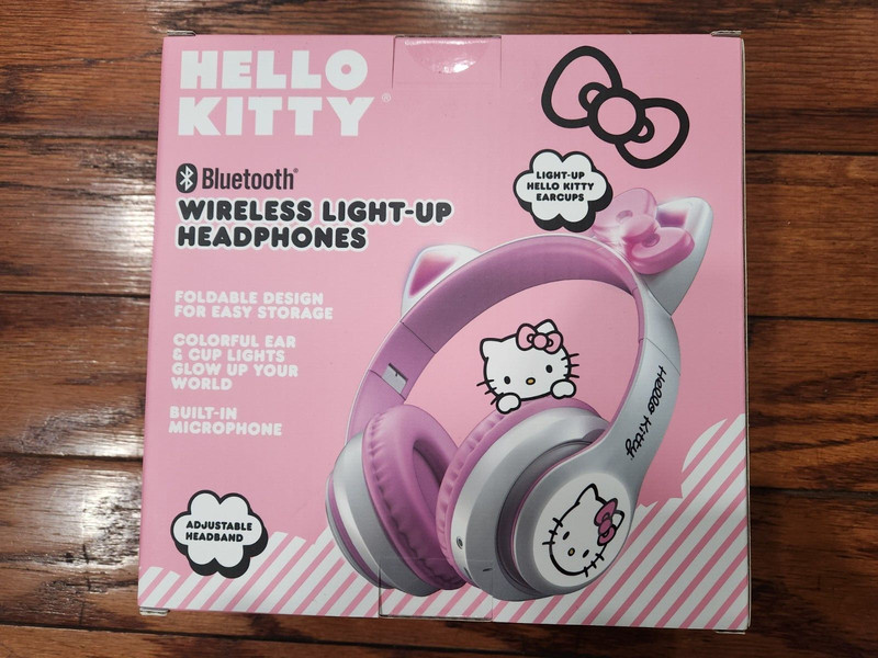 HELLO KITTY BLUETOOTH WIRELESS LIGHT-UP HEADPHONES ADJUSTABLE HEADBAND SANRIO gallery