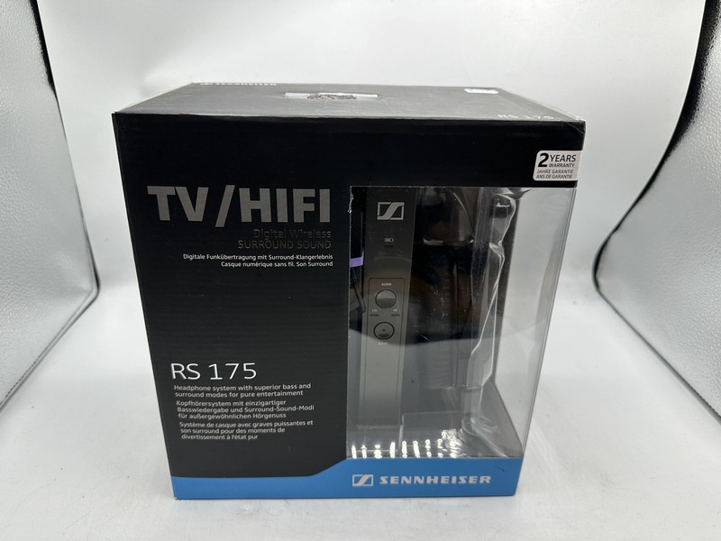 Sennheiser Over Ear RF Wireless Surround Sound TV Headphones RS 175 Complete