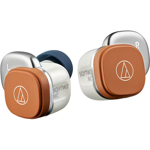 Audio-Technica ATH-SQ1TW2NC True Wireless Noise Cancelling Earbuds white camel