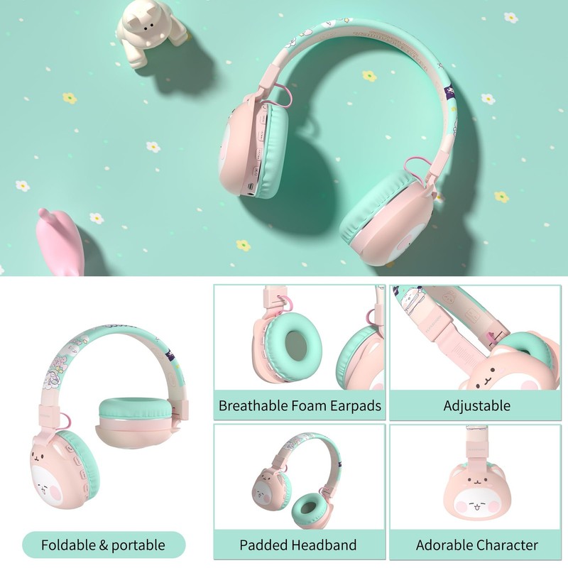 Icarer Kids Bluetooth Headphones with 85dB Volume Limiter, Bluetooth 5.4 & 20... gallery