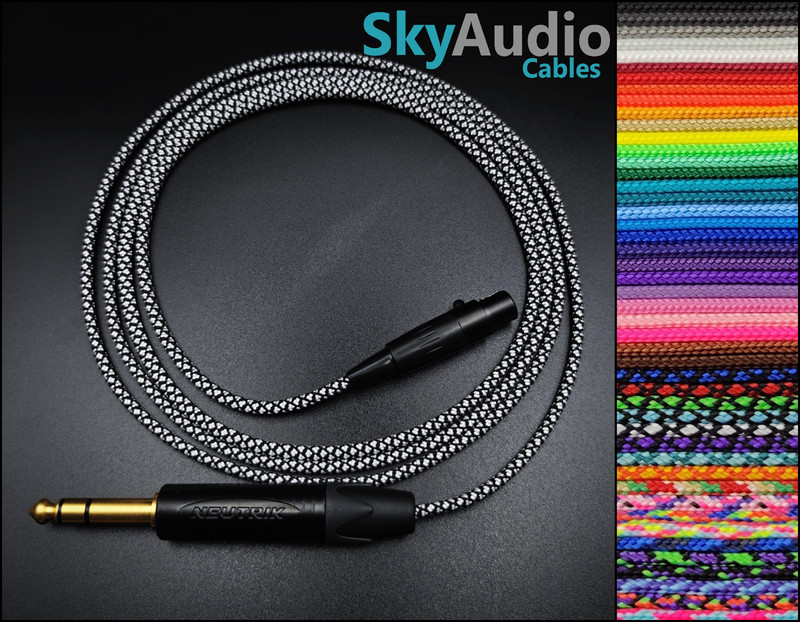Custom 3 Pin Mini XLR Headphone Cable AKG K712 K7xx DT1770 DT1990 Single Sleeve