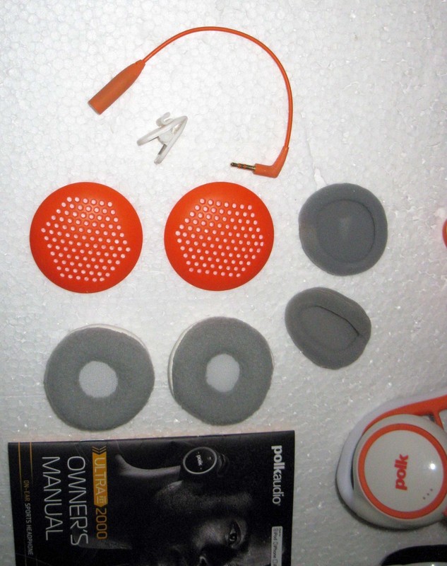 Polk Audio UltraFit 2000 Sports Band Headphones Built-In Microphone Orange White gallery