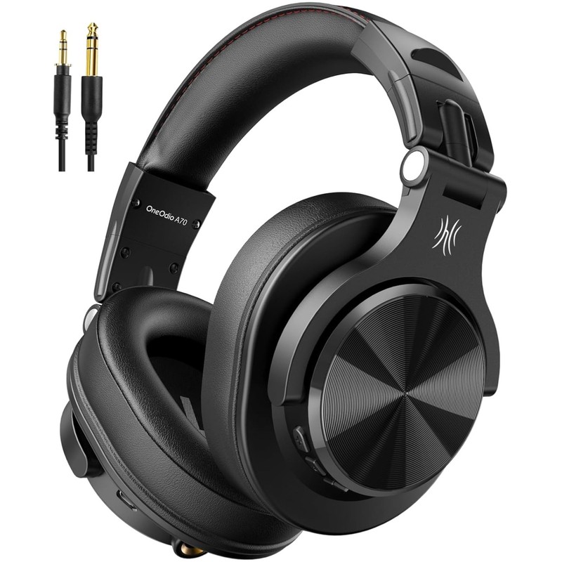 Professional A70 Bluetooth Over-Ear Headphones: 72H Battery & Sound Isolation