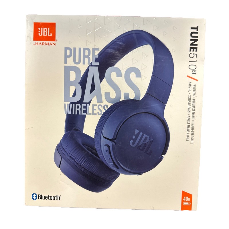 🔥NEW JBL Tune 510BT Pure Bass Wireless Bluetooth Headphones, Blue, Brand New