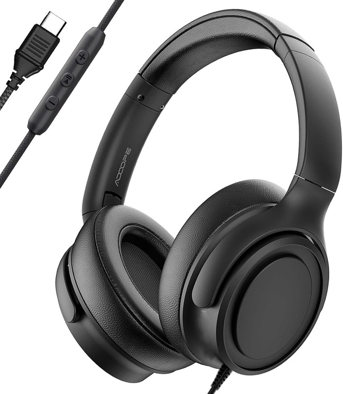 Wired Over-Ear Headphones with USB C Connector, Hi-Fi Stereo Sound, Noise-Isolat gallery