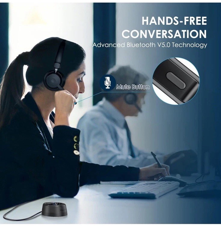 New O/B Trucker / Business Wireless Bluetooth Headset W/ AI Noise Canceling Mic gallery